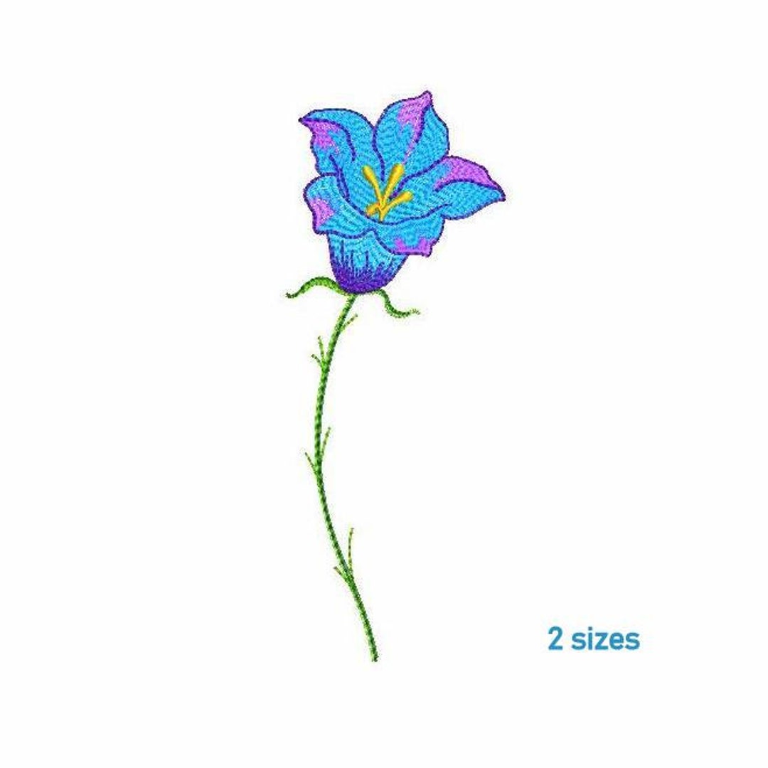 Bellflower Machine Embroidery Design 2 SIZES, Field Bluebell Digital