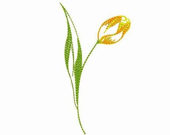 Tulip Machine Embroidery Design 5 SIZES, Tulip Flower Digital Embroidery, Spring Tulip Digital Embroidery, Easter Tulip Machine Embroidery.