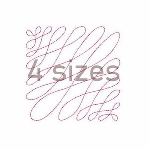 Quilt Block Machine Embroidery Design 4 SIZES, Edge to Edge Continuous Stipple Embroidery, Quilting Block Embroidery Design, Quilt Design.