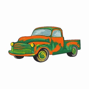 Vintage Car Machine Embroidery Design 4 SIZES, Retro Car Digital Embroidery, Rustic Car Embroidery File, Instant Download Embroidery File.