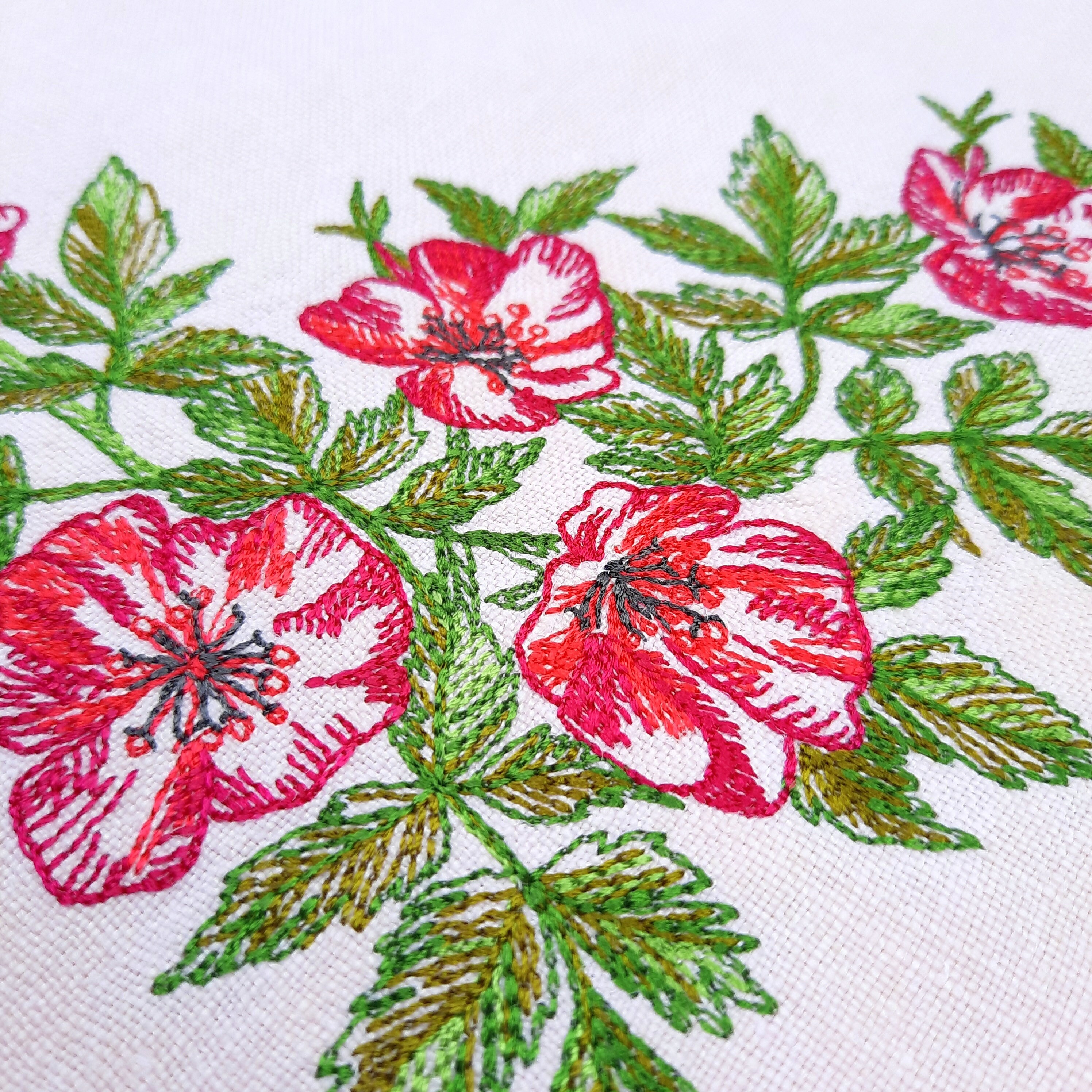 Rosehip flower corner machine embroidery design sketch etsy Rosehip flower corner machine embroidery design sketch etsy