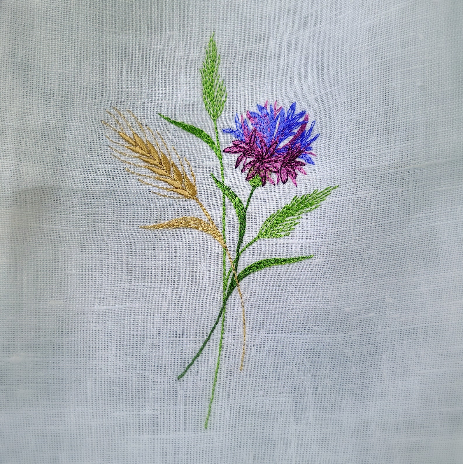 Cornflower Blue Machine Embroidery Design 7 SIZES Sketch Etsy