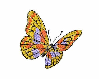 Butterfly Machine Embroidery Design 3 Sizes, Digital Machine Embroidery Beautiful Butterfly, Flying Butterfly Digital Embroidery Design.