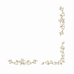May include: A set of four decorative corner borders featuring a vine with leaves and acorns. The borders are perfect for adding a touch of nature to your crafts and projects.