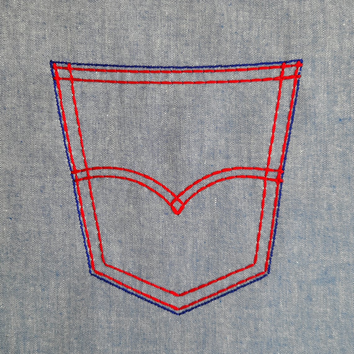 Jeans Pocket Machine Embroidery Design 8 SIZES Sketch Machine Etsy