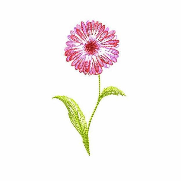 Gerbera Daisy Machine Embroidery Design, Digital  Machine Embroidery Gerbera Flower, Gerbera Daisy Flower Digital Embroidery File.