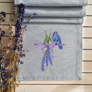 Bird and Lavender Machine Embroidery Design 5 SIZES, Bird With Purple ...