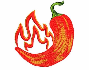 ETDesign 4-Pack Red Chili Pepper Iron-On Patches - Small Embroidery Appliques (1.5" X 0.5"), Sew On Also