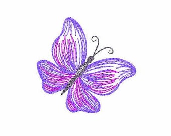 Butterfly Machine Embroidery Design, Machine Embroidery Floral Butterfly, Flying Butterfly Digital Embroidery, Butterfly Embroidery File.