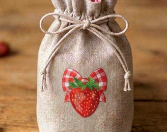 Diseño de bordado a máquina de fresa roja - 3 tamaños, lindo archivo de bordado digital de lazo de fresa, ¡descarga instantánea de bordado de frutas!