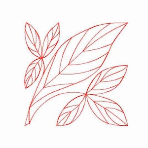 Leaves Quilt Block Machine Embroidery Design 4 SIZES, Edge to Edge Continuous Stipple Embroidery, Nature Quilting Block Embroidery Design.