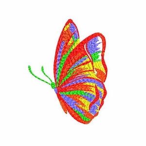 Butterfly Machine Embroidery Design, Machine Embroidery Floral Butterfly, Rainbow Butterfly Digital Embroidery, Butterfly Embroidery File.