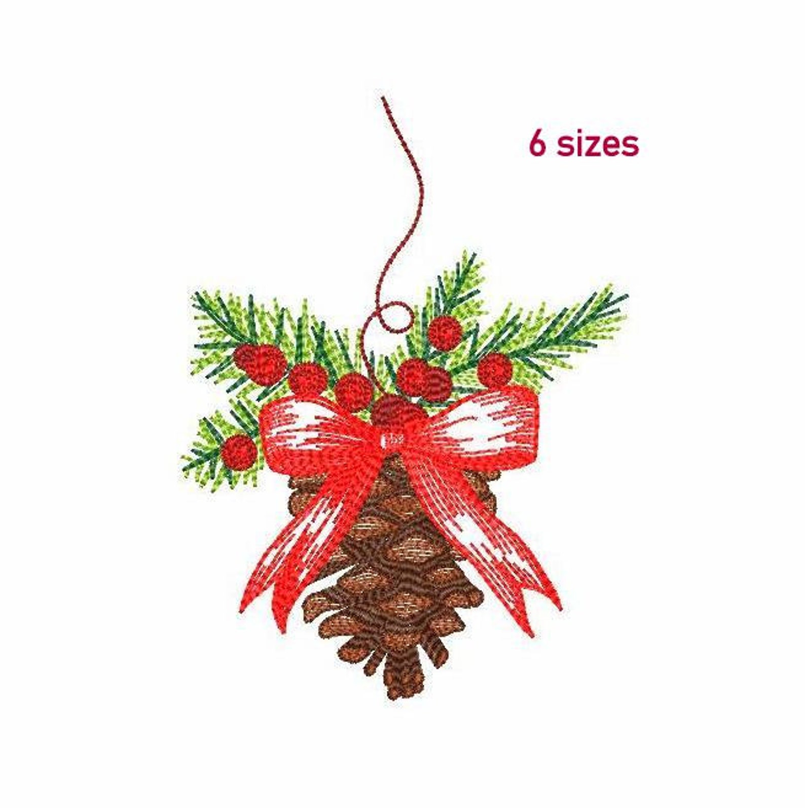 Christmas Pine Cone Machine Embroidery Design 6 SIZES | Etsy Christmas Pine Cone Machine Embroidery Design 6 SIZES | Etsy