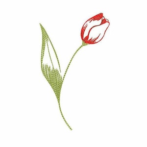 Tulip Machine Embroidery Design 5 SIZES, Tulip Flower Digital Embroidery, Spring Tulip Digital Embroidery, Easter Tulip Machine Embroidery.