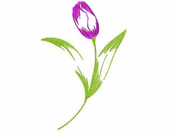 Tulip Machine Embroidery Design 5 SIZES, Tulip Flower Digital Embroidery, Spring Tulip Digital Embroidery, Easter Tulip Machine Embroidery.