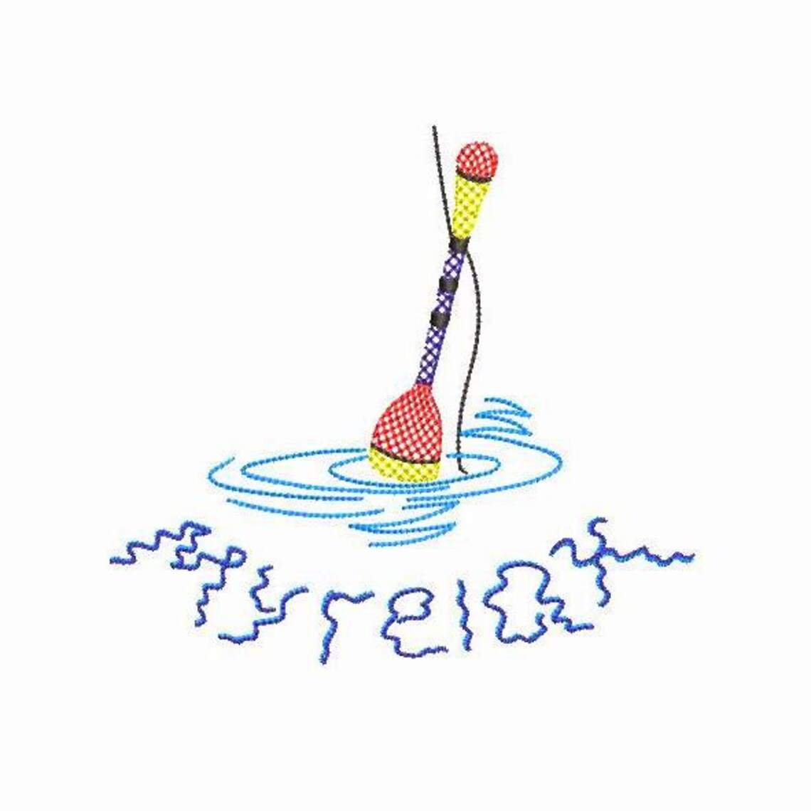 Fishing Bobber Machine Embroidery Design Sketch Machine Etsy