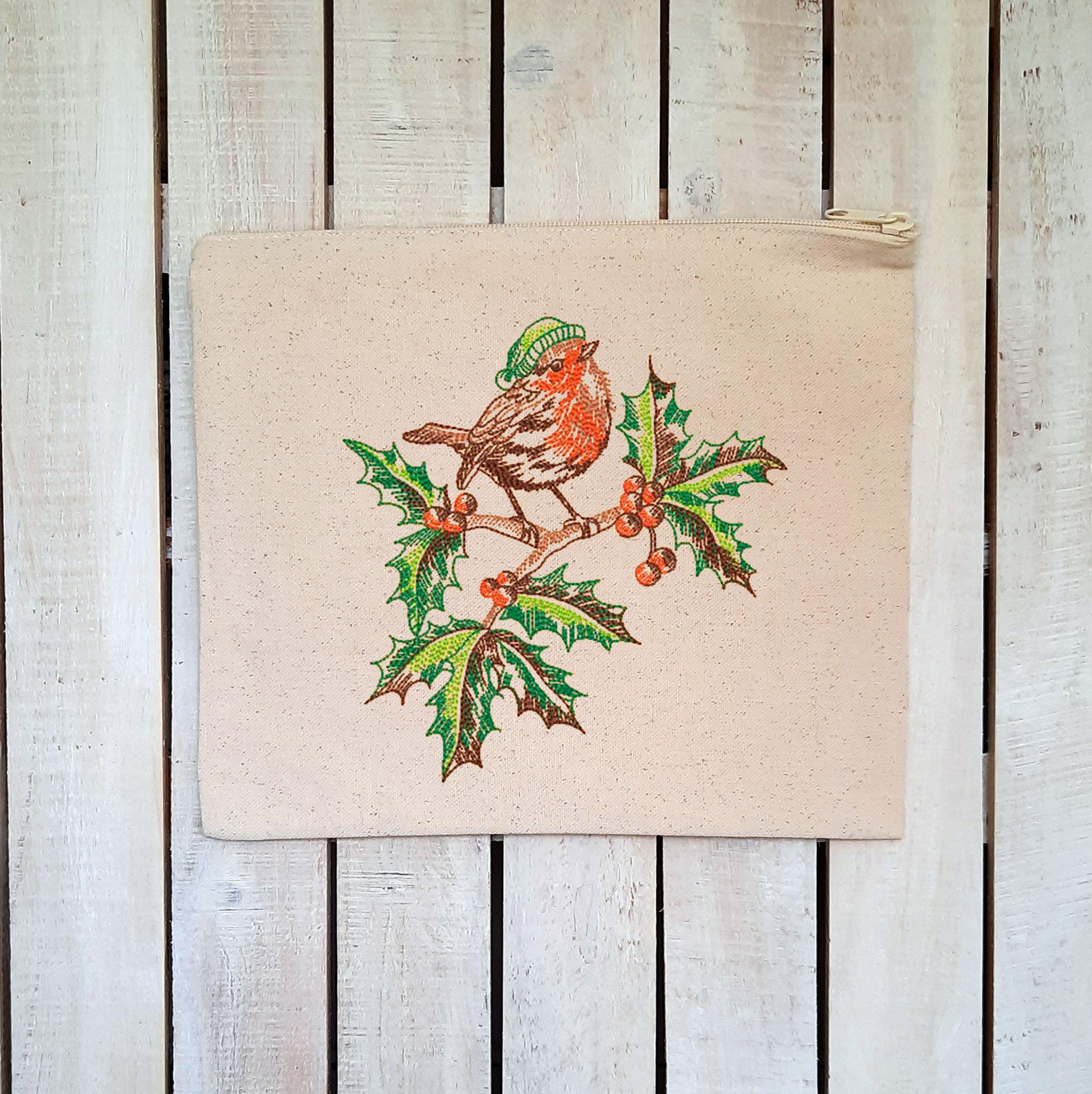 Christmas Bird Machine Embroidery Design 3 SIZES, Winter Red Robin on a ...