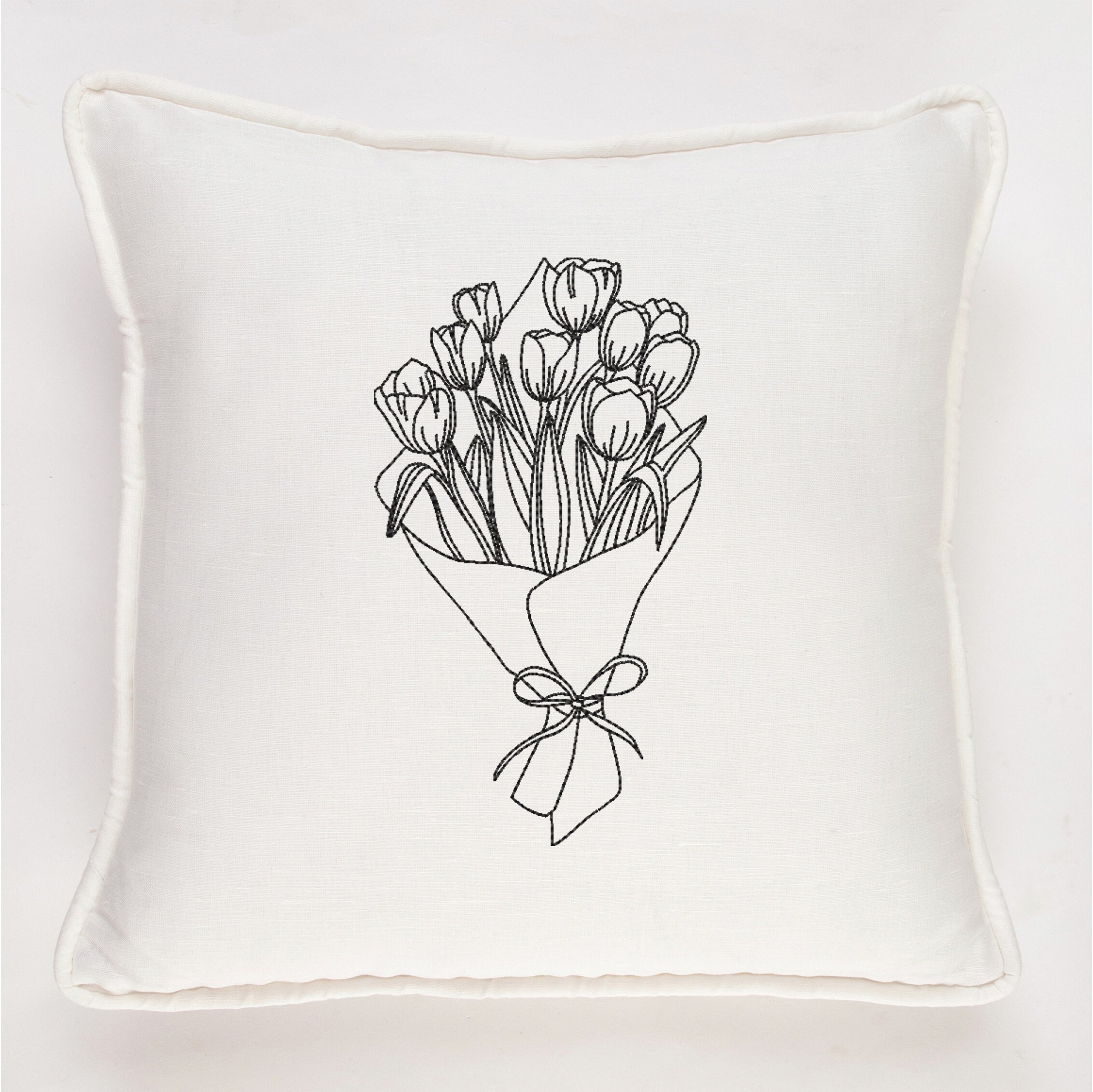 Tulip Bouquet Machine Embroidery Design 6 SIZES, Tulip Flowers Bouquet ...