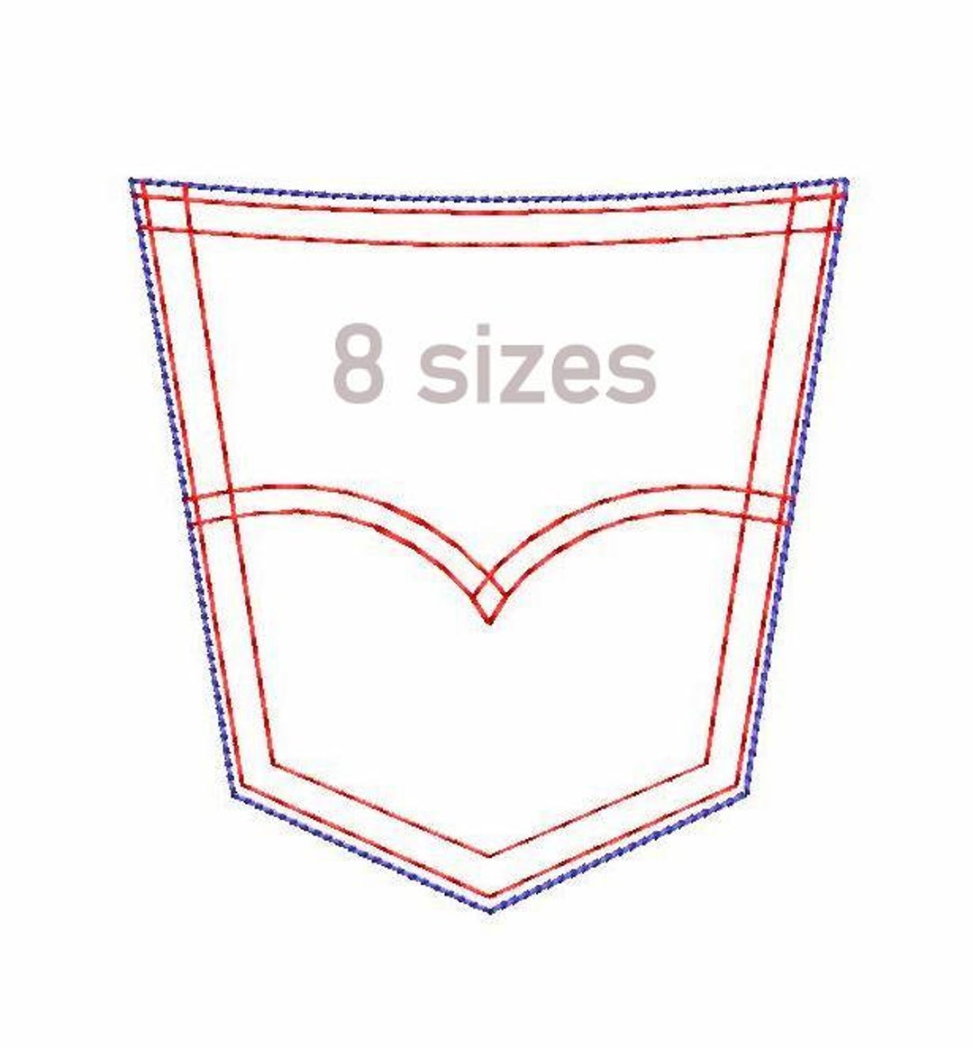 Jeans Pocket Machine Embroidery Design 8 SIZES Sketch Machine - Etsy