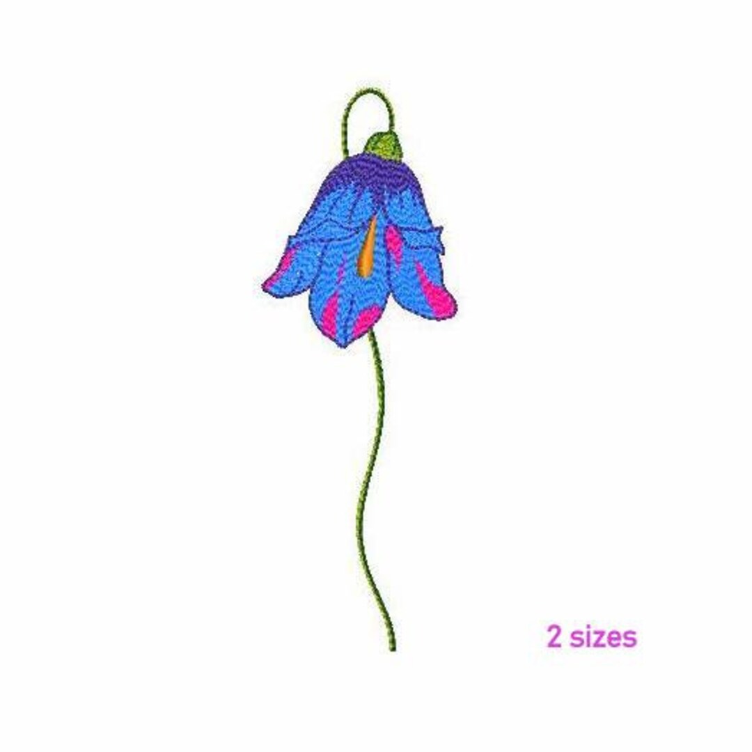 Bellflower Machine Embroidery Design 2 SIZES, Field Bluebell Digital