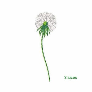 Dandelion Machine Embroidery Design 2 SIZES, White Dandelion Digital Embroidery, White Wildflower Dandelion Flower Machine Embroidery File.