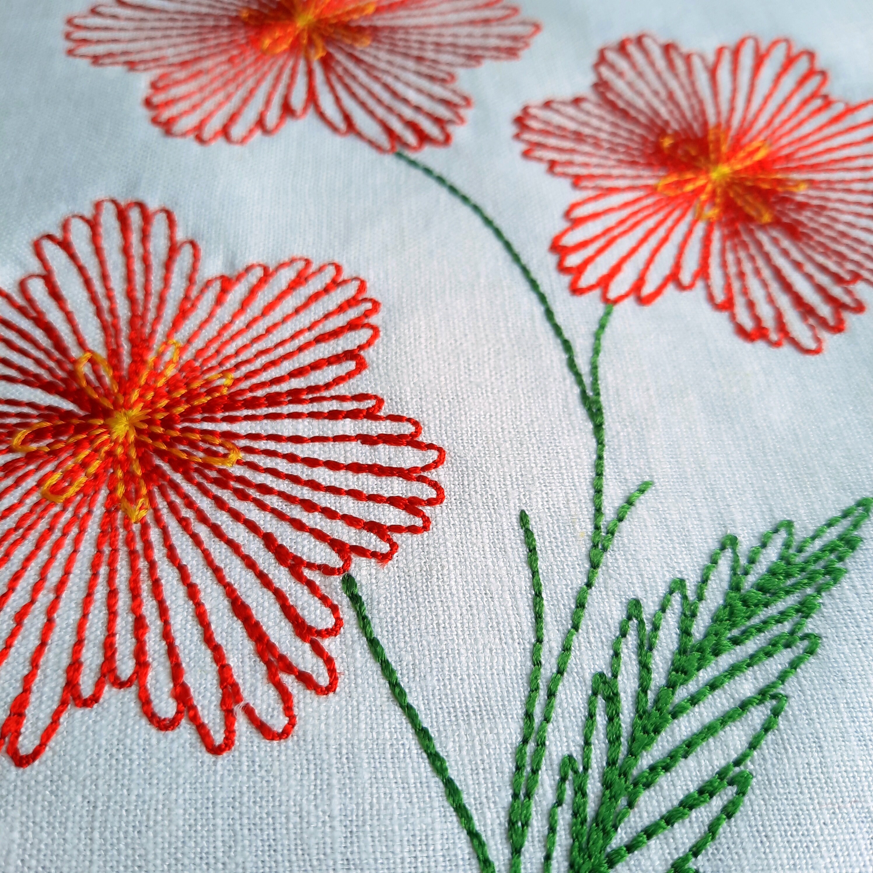 Gerbera Daisy Machine Embroidery Design Sketch Machine Etsy