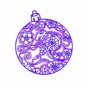 Christmas Ball Machine Embroidery Design 3 SIZES, Cute Xmas Toy Digital Embroidery File, Christmas Baubles Machine Embroidery File.