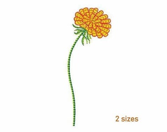 Dandelion Machine Embroidery Design 2 SIZES, Yellow Dandelion Digital Embroidery, Yellow Wildflower Dandelion Flower Machine Embroidery File