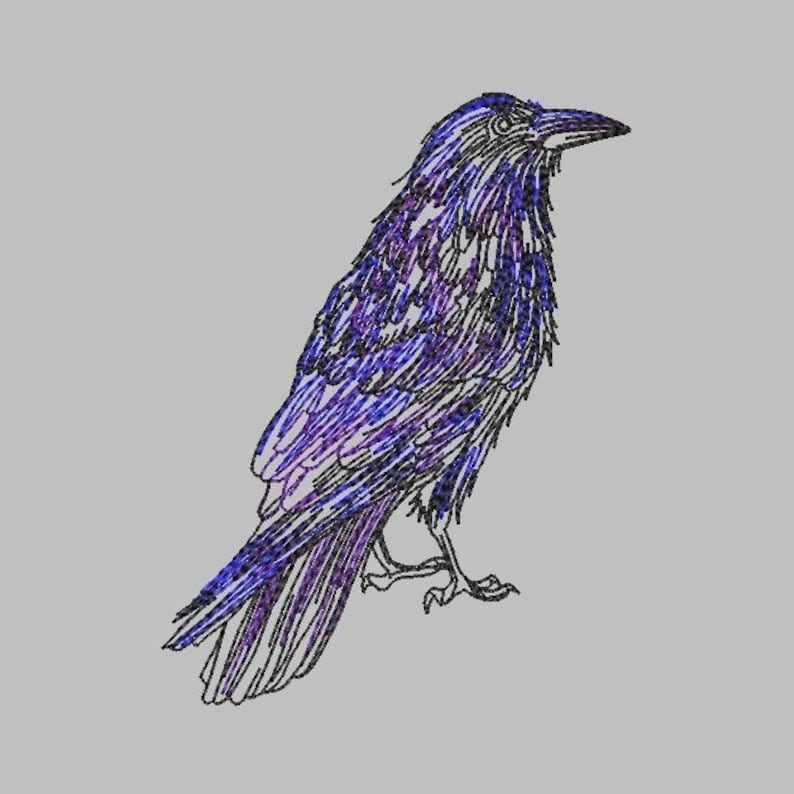 Raven Machine Embroidery Design 6 SIZES Dark Raven Etsy
