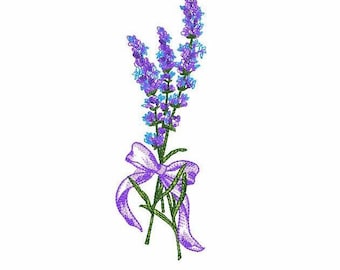 Lavender Machine Embroidery Design 3 SIZES, Purple Lavender Digital Embroidery File, Cute Lavender Bouquet Machine Embroidery File.