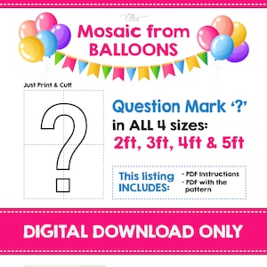 Question Mark Mosaic, ? Symbol, Mosaic Letters, Gender Reveal, Mosaic from Balloons
