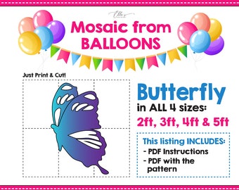Butterfly Prop Template, Mosaic Template, Birthday Decor, Wing, Mosaic Template, Baby Shower, Prop Template, Mosaic Templates