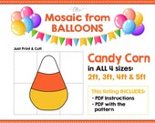 Candy Corn Balloon Mosaic Template, Halloween Decor (Digital Download)