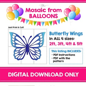 Butterfly Wings Prop Template, Mosaic Template, Birthday Decor, Wing, Mosaic Template, Baby Shower, Prop Template, Mosaic Templates
