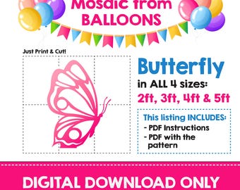 Butterfly Prop Template, Mosaic Template, Birthday Decor, Wing, Mosaic Template, Baby Shower, Prop Template, Mosaic Templates