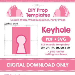 Keyhole Backdrop SVG Cut File and Mosaic Template, CNC Arch Backdrop Template, Alice Birthday Props, Archway Marquee, DIGITAL File