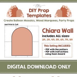 Chiara Wall Template, Chiara Backdrop Template,  Chiara Wall Mosaic from Balloons, Arch Marquee, Bday Props, DIGITAL FILE, DIY Props