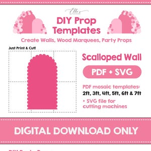 Scalloped Wall  SVG Cut File Wall Template, Modern Wall Backdrop Template, Groovy Mosaic from Balloons, Party Wall, Bday Props, DIGITAL FILE