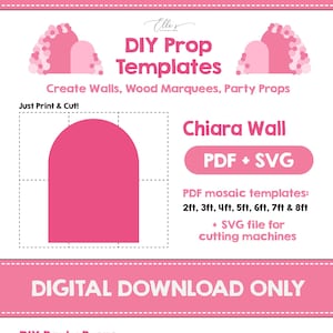 Chiara Wall Template, Chiara Backdrop Template SVG Cut File Chiara Wall Mosaic Template, Arch Marquee, Bday Props, DIGITAL File, DIY Props