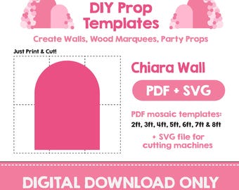 Chiara Wall Template, Chiara Backdrop Template SVG Cut File Chiara Wall Mosaic Template, Arch Marquee, Bday Props, DIGITAL File, DIY Props
