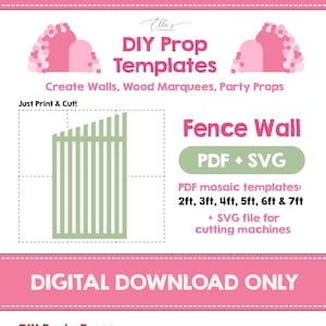 Fence SVG Cut File and Mosaic Template CNC Wall Backdrop Template,  Arch Mosaic from Balloons, Archway Marquee, Bday Props, Digital File