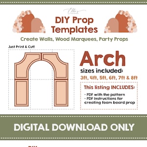 Decorative Arch Template, Elegant Arch Backdrop Template, Wedding Arch Mosaic from Balloons, Bday Props, DIGITAL FILE, DIY Props