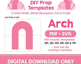 Arch Backdrop Cut File and Mosaic Template SVG Arch Prop Template,  Arch Mosaic from Balloons, Archway Marquee, Bday Props, DIGITAL FILE