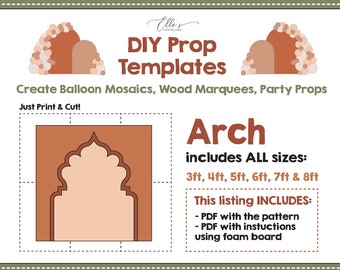 Decorative Wall Template, Elegant Arch Backdrop Template, Wedding Arch Mosaic from Balloons, Bday Props, DIGITAL FILE, DIY Props