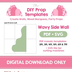 Wavy Side Wall SVG Cut File Template Chiara Wall Backdrop Template, Wavy Arch, Groovy Mosaic from Balloons, Party Wall,  DIGITAL FILE