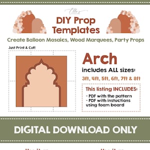 Decorative Wall Template, Elegant Arch Backdrop Template, Wedding Arch Mosaic from Balloons, Bday Props, DIGITAL FILE, DIY Props