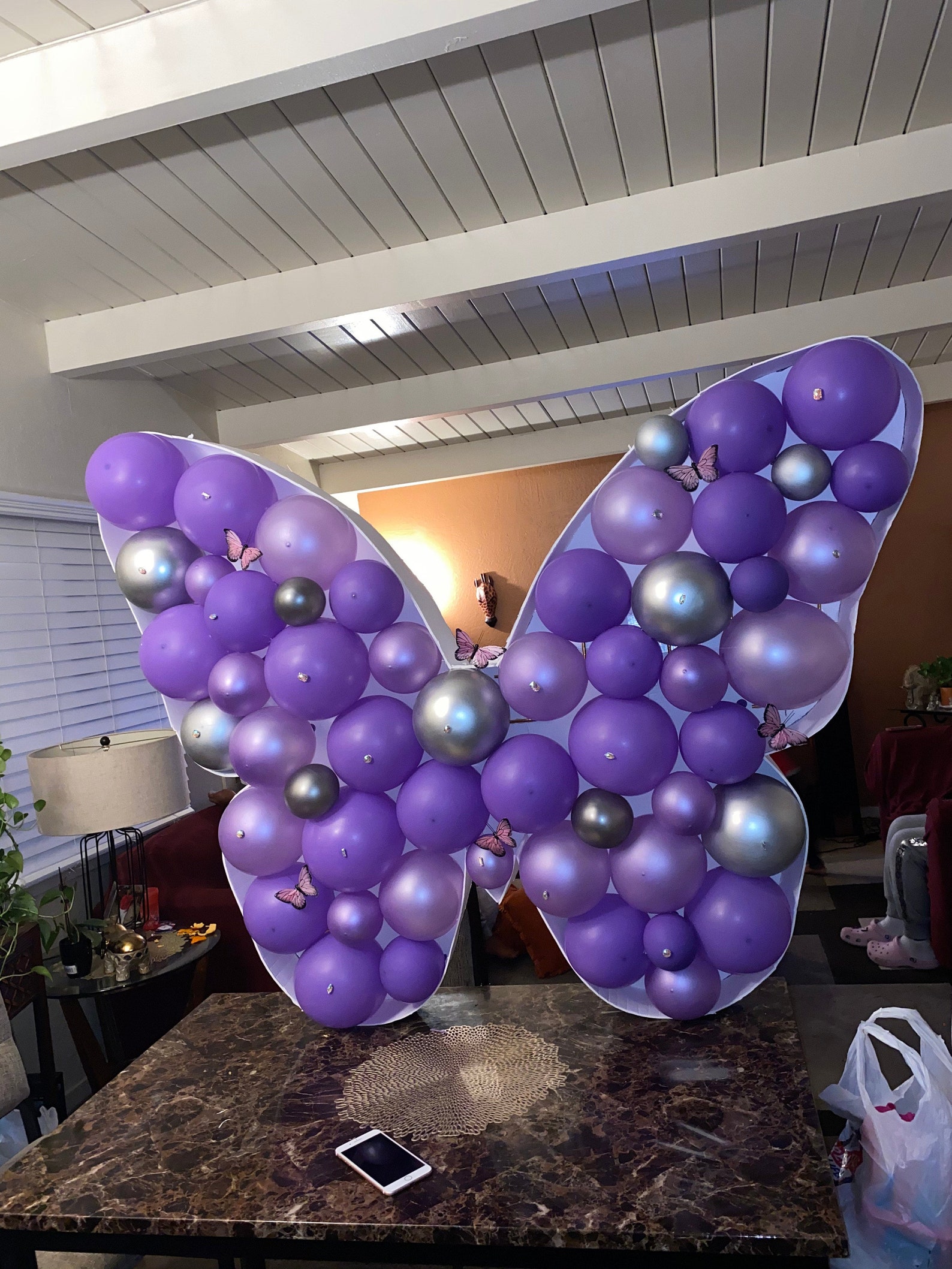 Butterfly From Balloons Mosaic From Balloons Birthday Decor Etsy