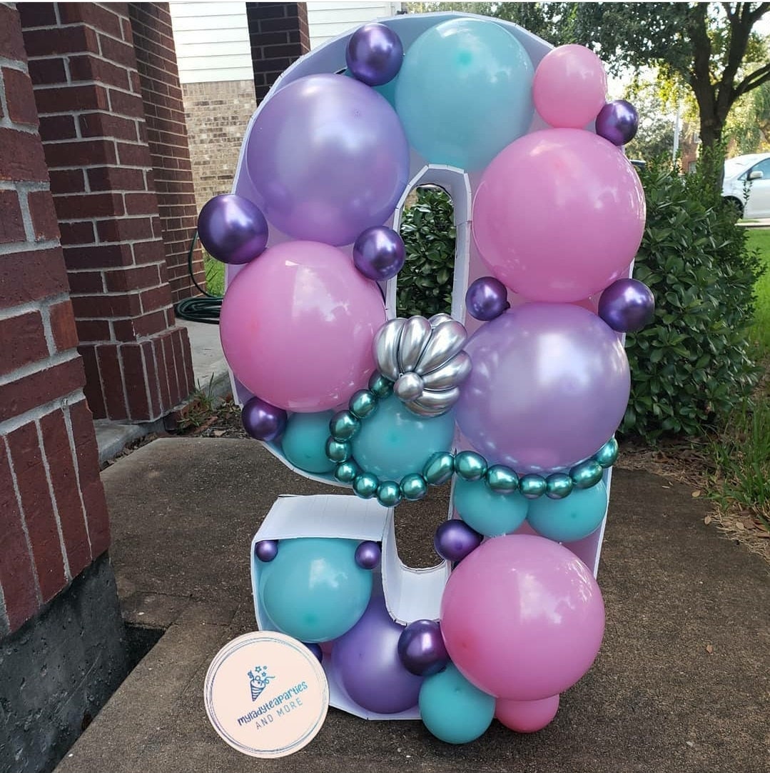 Mosaic Number 9 Number Nine Mosaic Template From Balloons Etsy