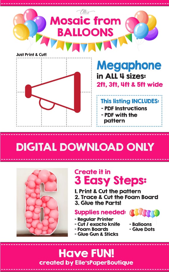 Megaphone From Balloons Megaphone Mosaic From Balloons Etsy