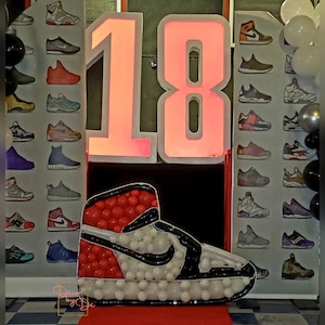 Sko från ballonger, Yeezy Sneaker Mosaic från ballonger, Dekoridéer, Mosaikform, Mosaikmall, 0,6 m, 0,9 m, 1,2 m, 1,5 m, DIY, Mosaiksneaker bild 6